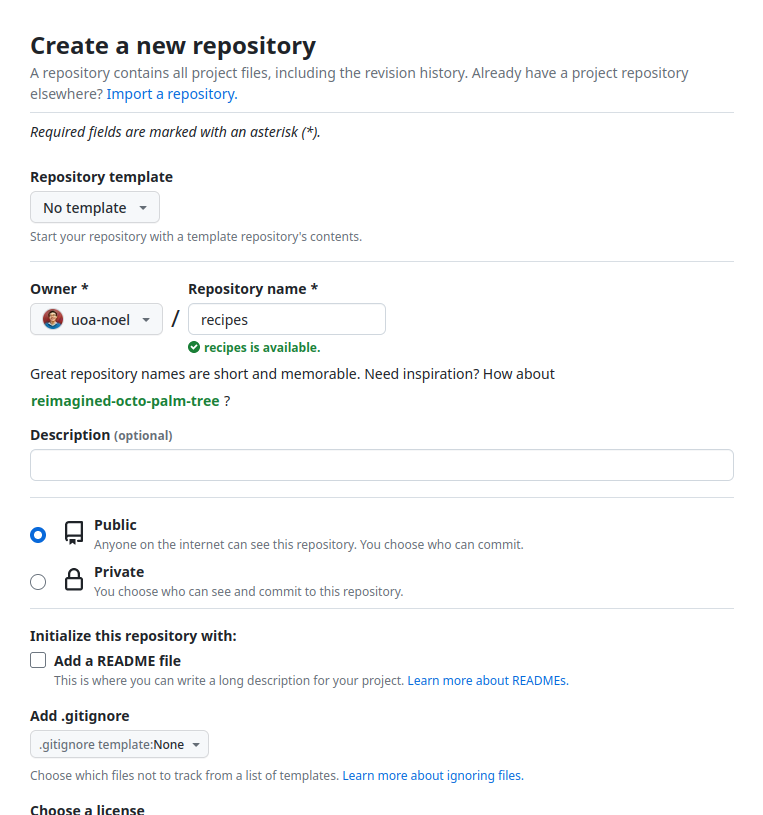 Creating a Repository on GitHub (Step 2)