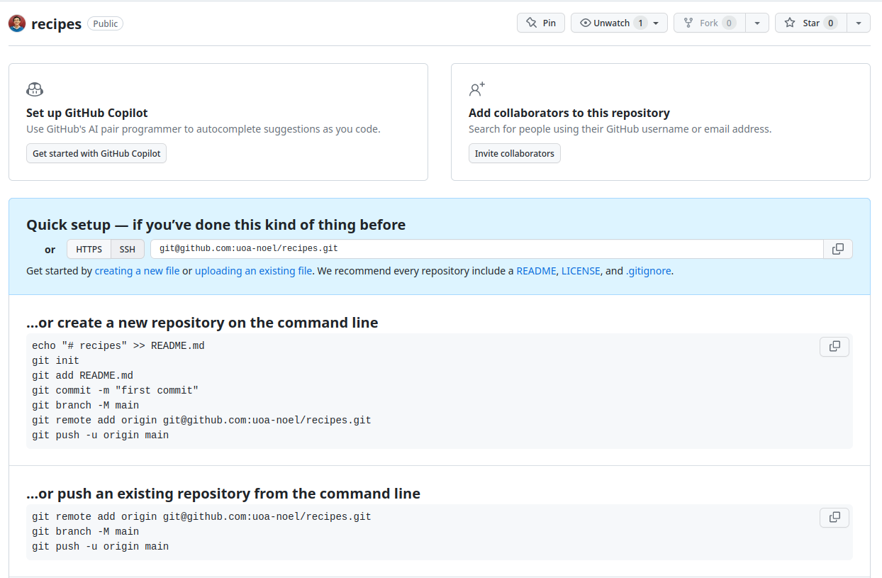 Creating a Repository on GitHub (Step 3)