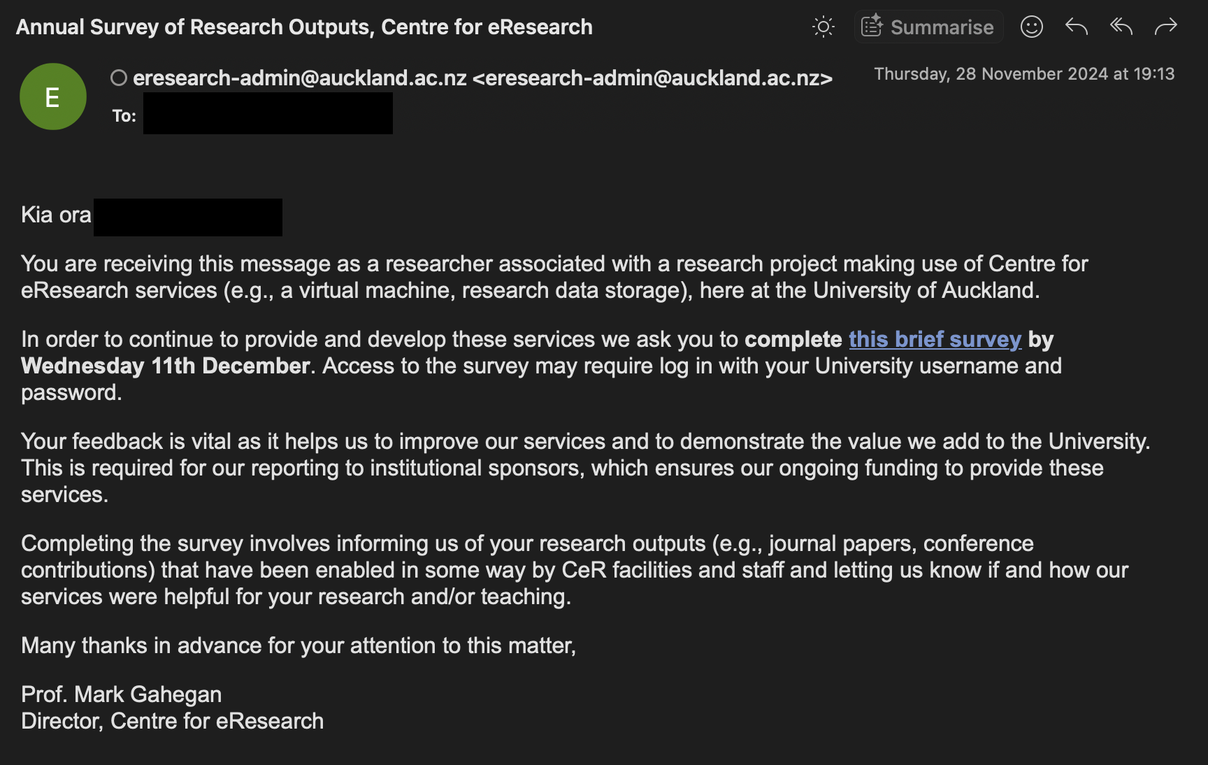 survey invite